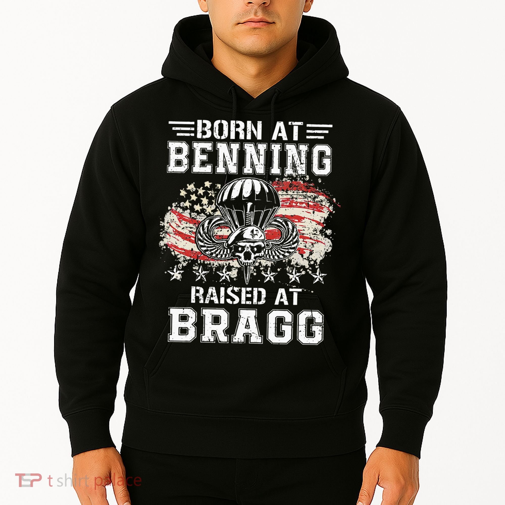 Born At Ft Benning Raised Fort Bragg Airborne Veterans Day Hoodie