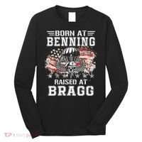 Born At Ft Benning Raised Fort Bragg Airborne Veterans Day Long Sleeve Shirt thumb 0