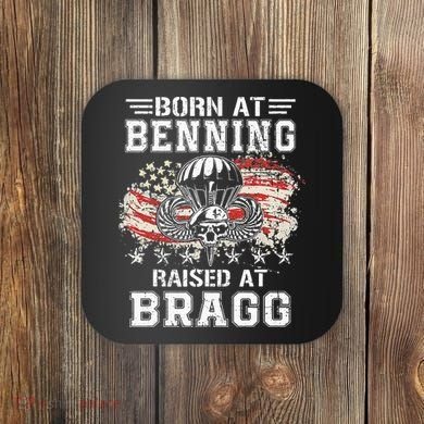 Born At Ft Benning Raised Fort Bragg Airborne Veterans Day Coaster