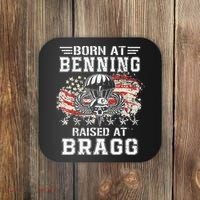 Born At Ft Benning Raised Fort Bragg Airborne Veterans Day Coaster thumb 0
