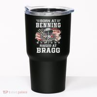 Born At Ft Benning Raised Fort Bragg Airborne Veterans Day Tumbler thumb 0