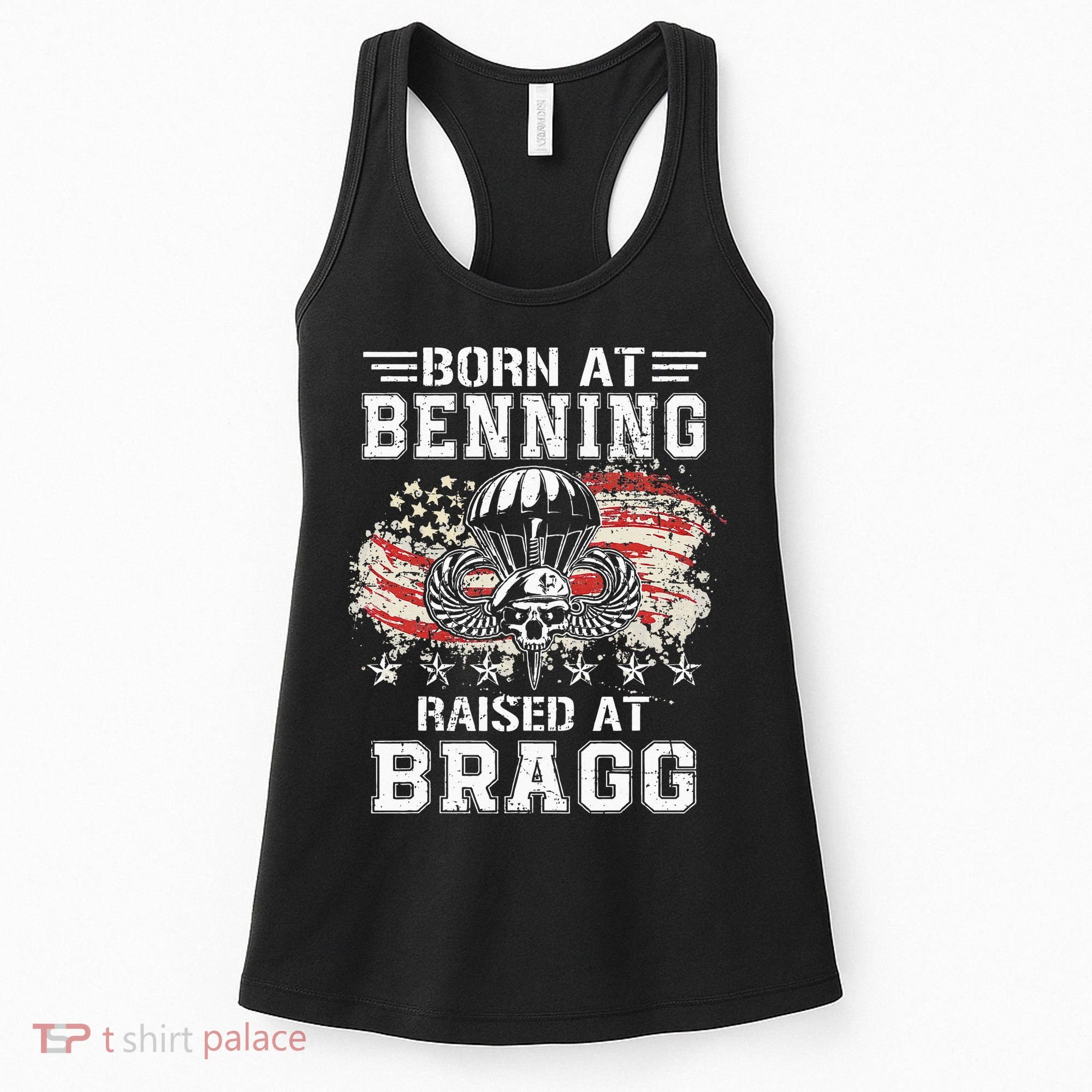 Born At Ft Benning Raised Fort Bragg Airborne Veterans Day Women's Tank Top