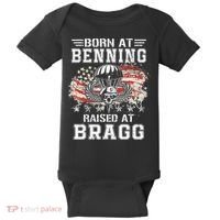 Born At Ft Benning Raised Fort Bragg Airborne Veterans Day Baby Bodysuit thumb 0