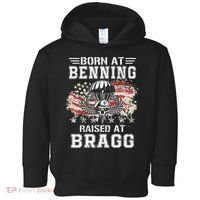 Born At Ft Benning Raised Fort Bragg Airborne Veterans Day Toddler Hoodie thumb 0