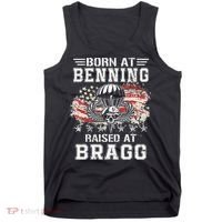 Born At Ft Benning Raised Fort Bragg Airborne Veterans Day Tank Top thumb 0