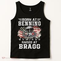 Born At Ft Benning Raised Fort Bragg Airborne Veterans Day Tank Top thumb 2