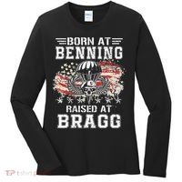 Born At Ft Benning Raised Fort Bragg Airborne Veterans Day Women's Long Sleeve Shirt thumb 0