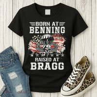 Born At Ft Benning Raised Fort Bragg Airborne Veterans Day Women's T-Shirt thumb 3