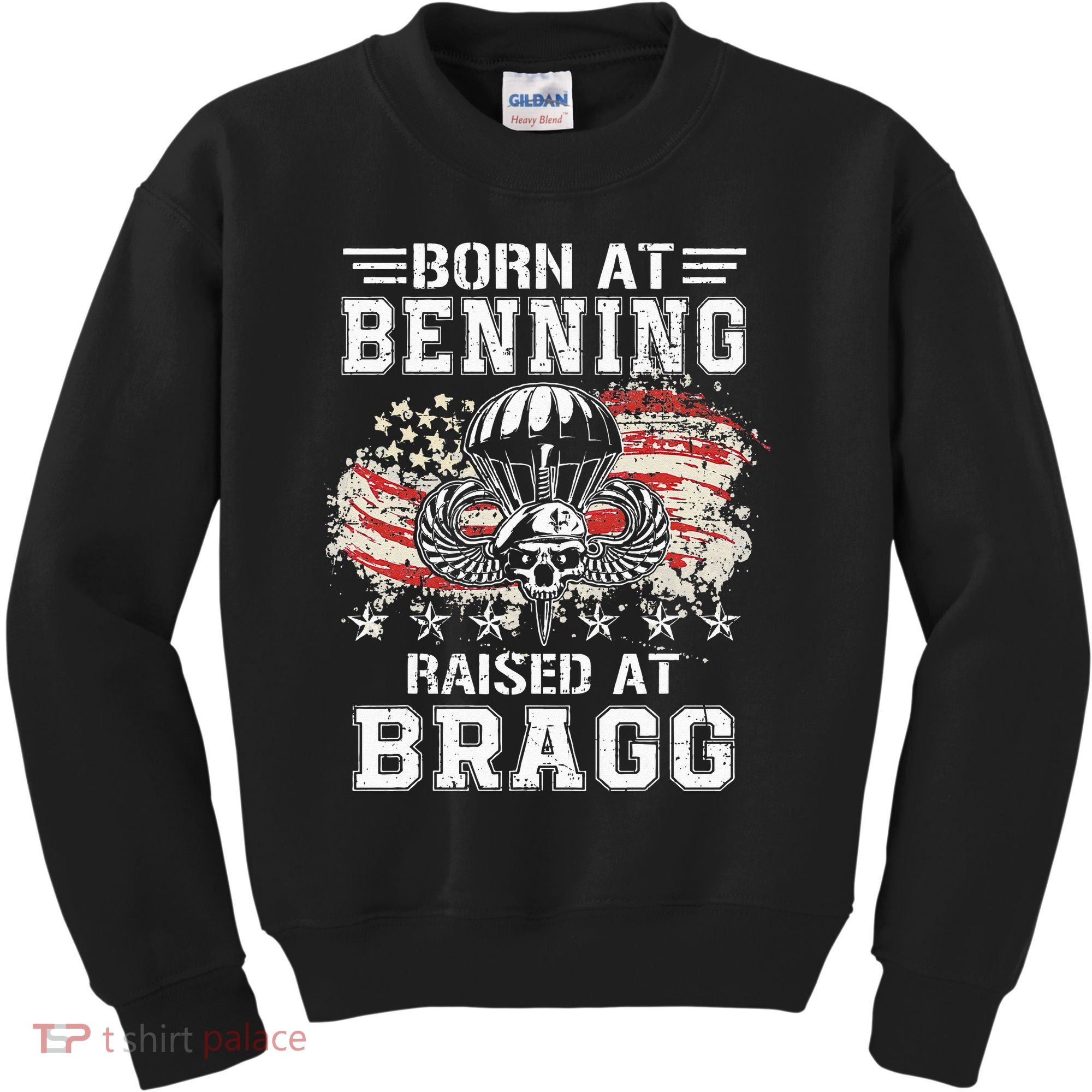 Born At Ft Benning Raised Fort Bragg Airborne Veterans Day Kids Sweatshirt