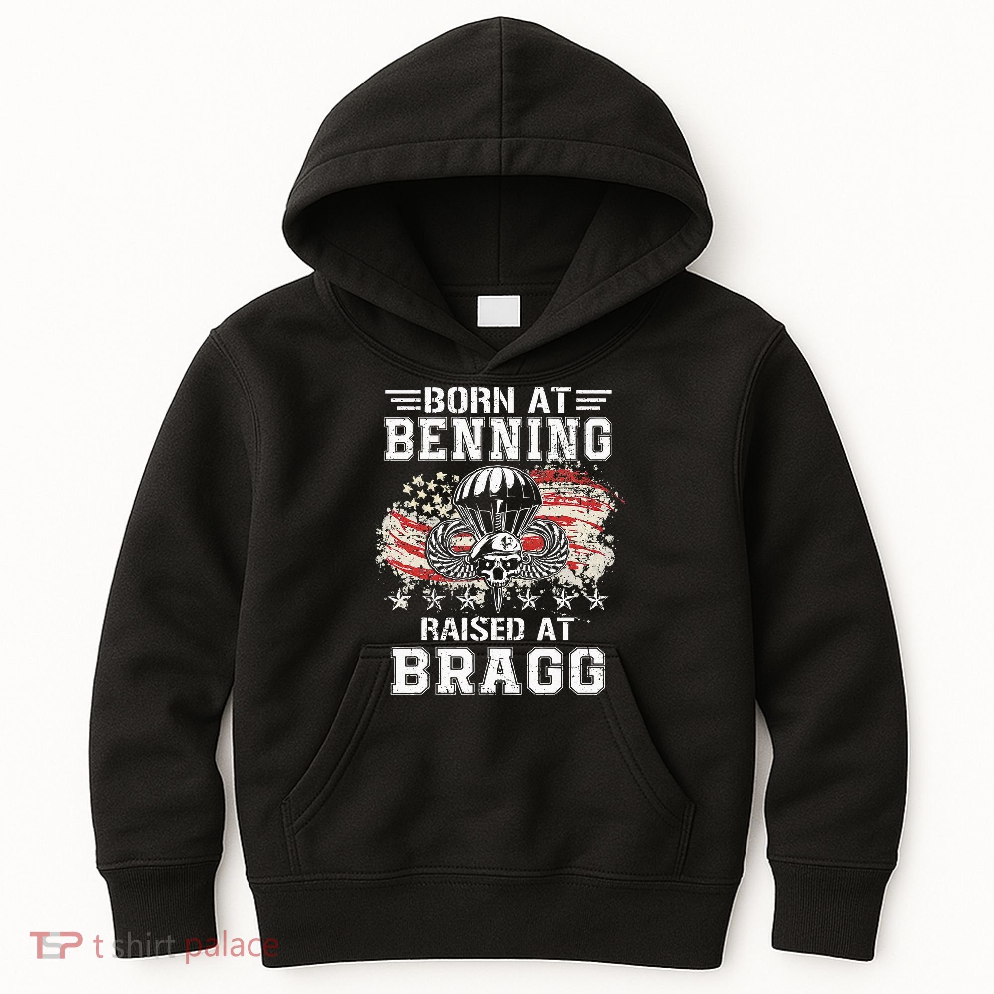 Born At Ft Benning Raised Fort Bragg Airborne Veterans Day Kids Hoodie