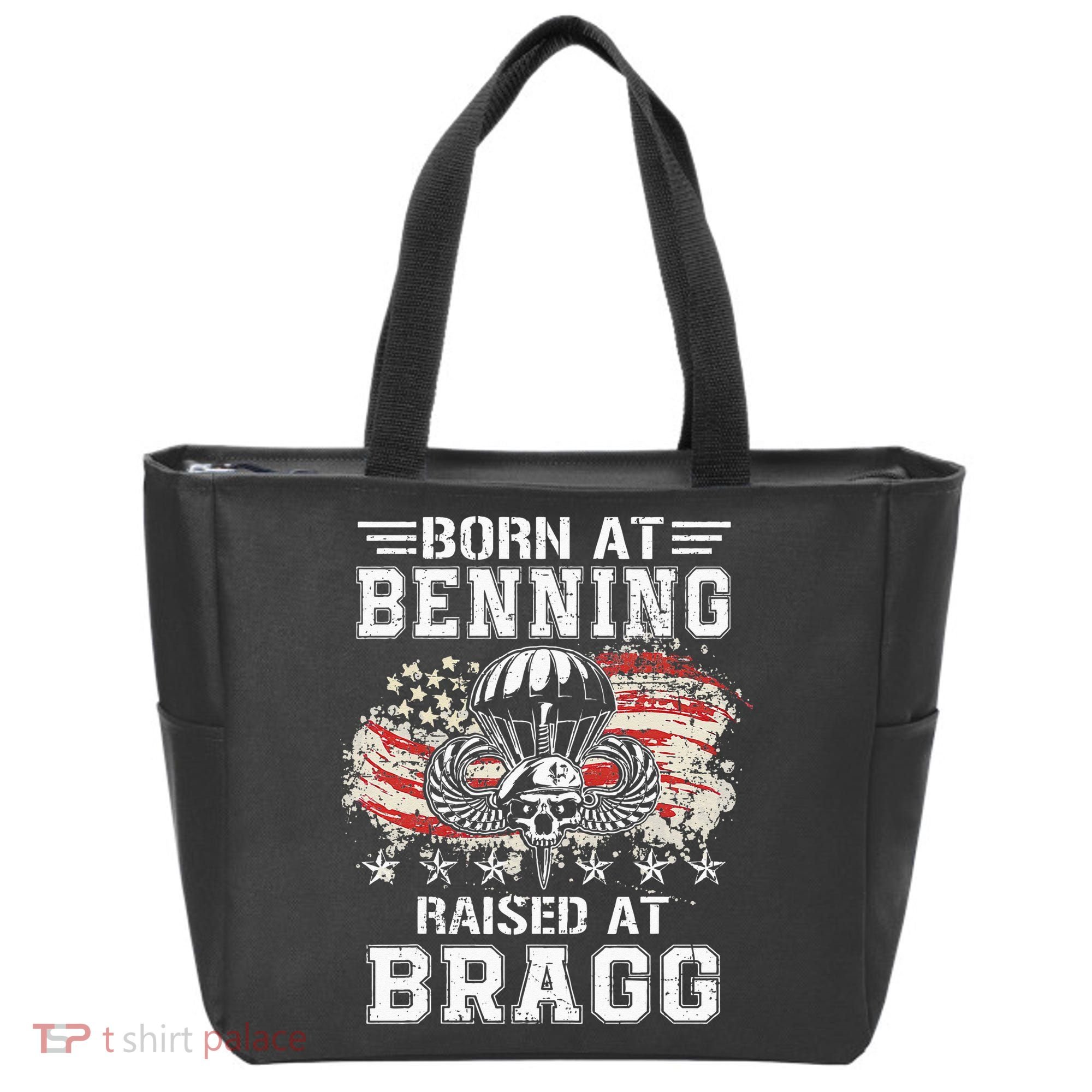 Born At Ft Benning Raised Fort Bragg Airborne Veterans Day Tote Bag