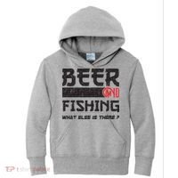 Beer And Fishing What Else Is There Funny Fishing Meme Kids Hoodie thumb 0