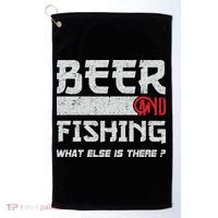 Beer And Fishing What Else Is There Funny Fishing Meme Golf Towel thumb 0
