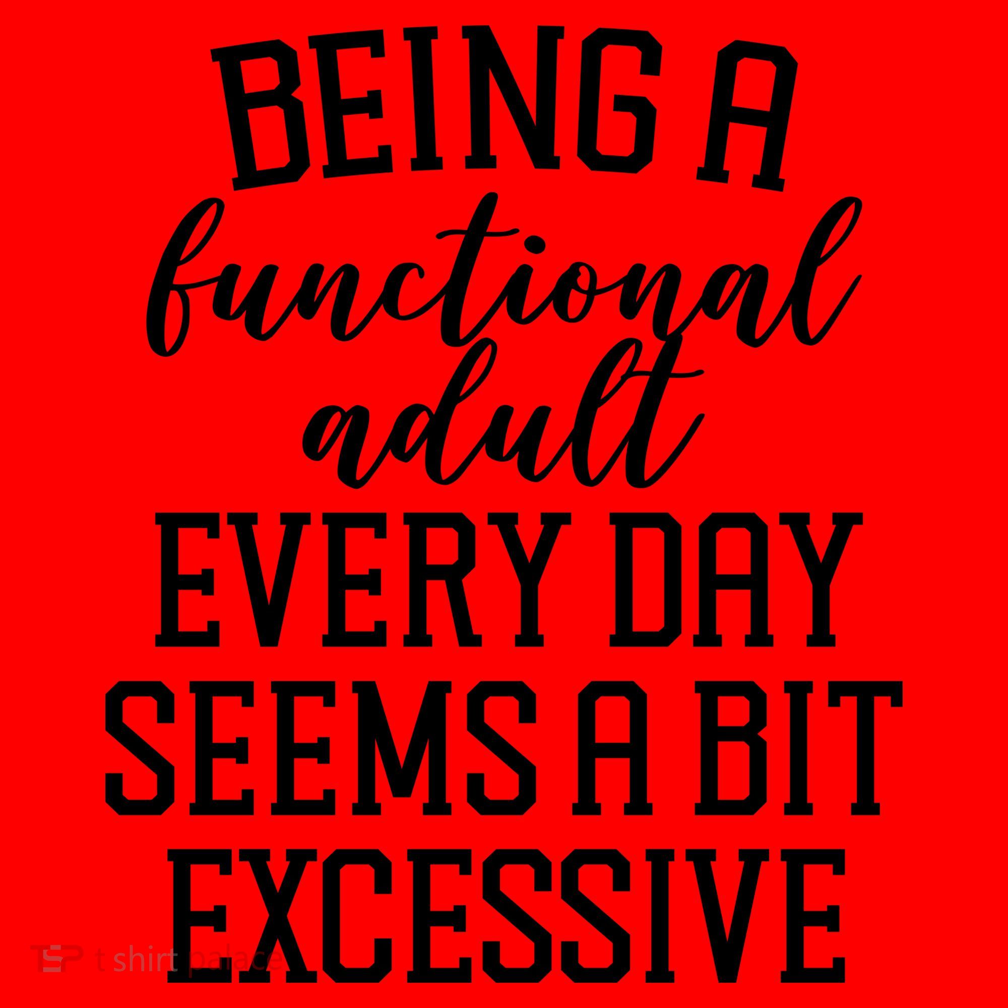 Being A Functional Adult Every Day Seems A Bit Excessive Funny Santa Hat