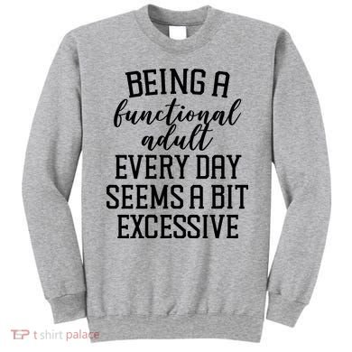Being A Functional Adult Every Day Seems A Bit Excessive Funny Sweatshirt