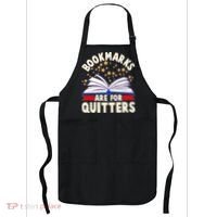 Bookmarks Are For Quitters Book Lover Reading Fan Apron thumb 0