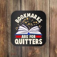 Bookmarks Are For Quitters Book Lover Reading Fan Coaster thumb 0