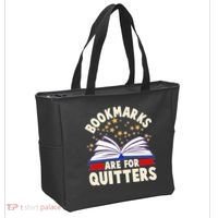 Bookmarks Are For Quitters Book Lover Reading Fan Tote Bag thumb 2