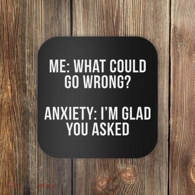 Bw Anxiety Funny Saying Black Modern Classic Letter  Coaster