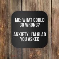 Bw Anxiety Funny Saying Black Modern Classic Letter  Coaster thumb 0