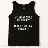 Bw Anxiety Funny Saying Black Modern Classic Letter  Tank Top thumb 2