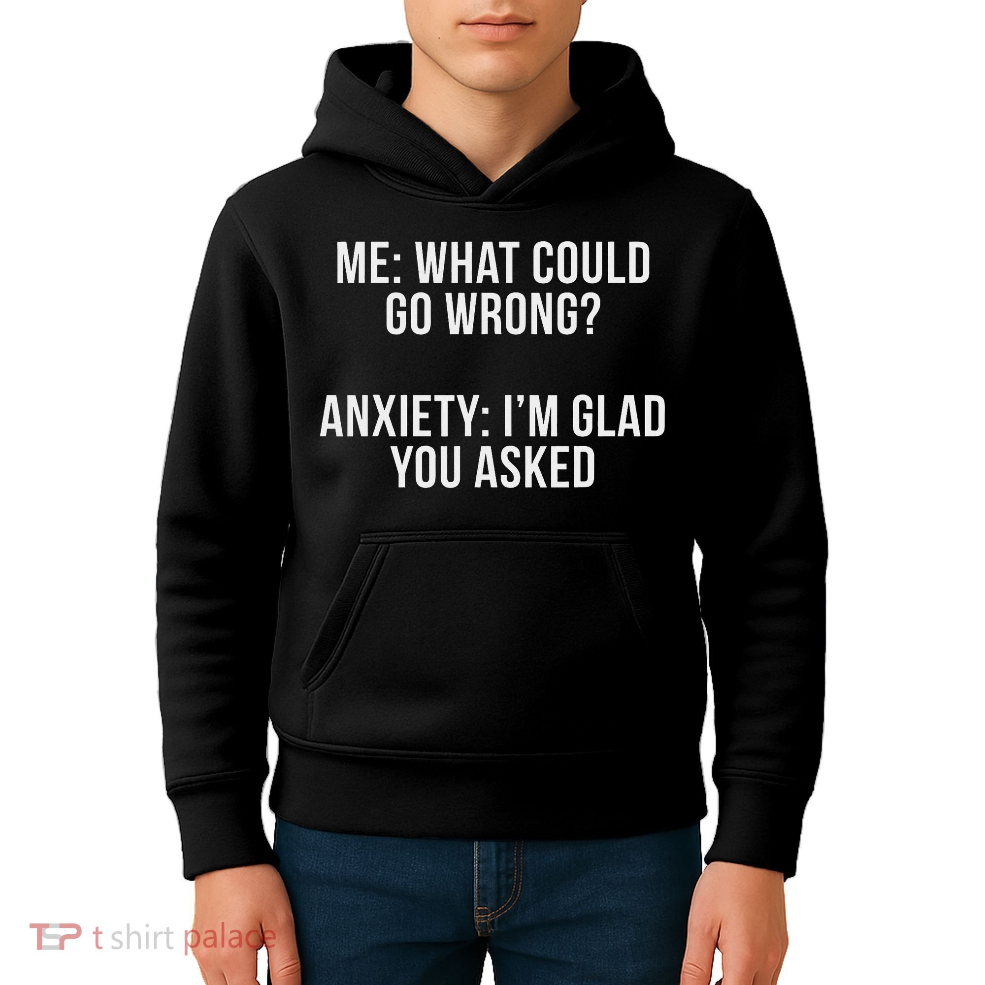 Bw Anxiety Funny Saying Black Modern Classic Letter  Kids Hoodie