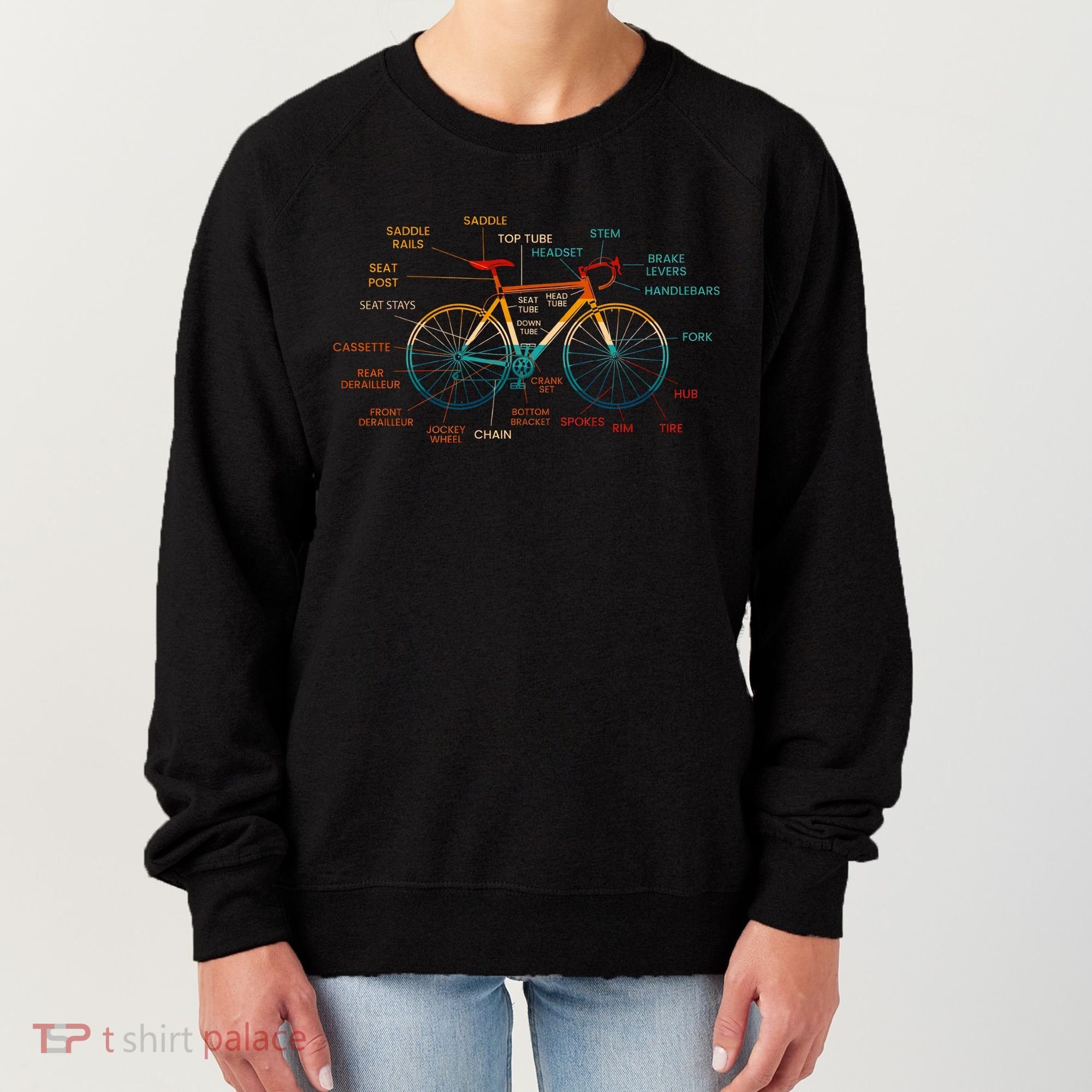 Bicycle Anatomy Funny Cycling Cute Biking Biker Women's Sweatshirt