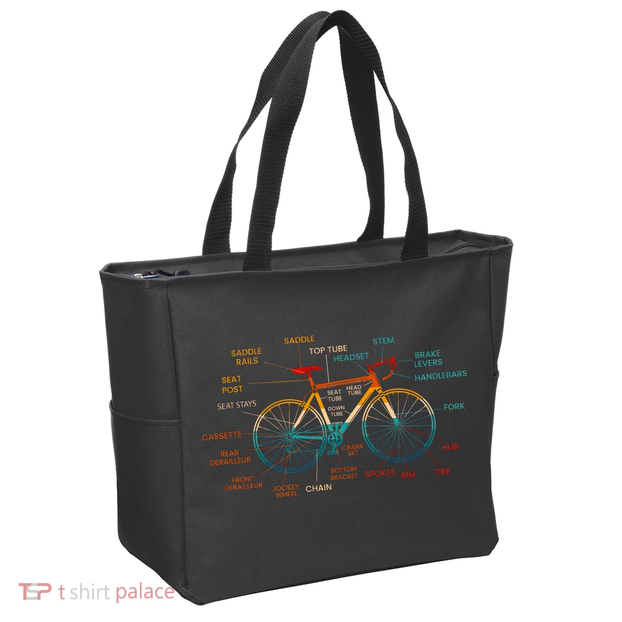 Bicycle Anatomy Funny Cycling Cute Biking Biker Tote Bag