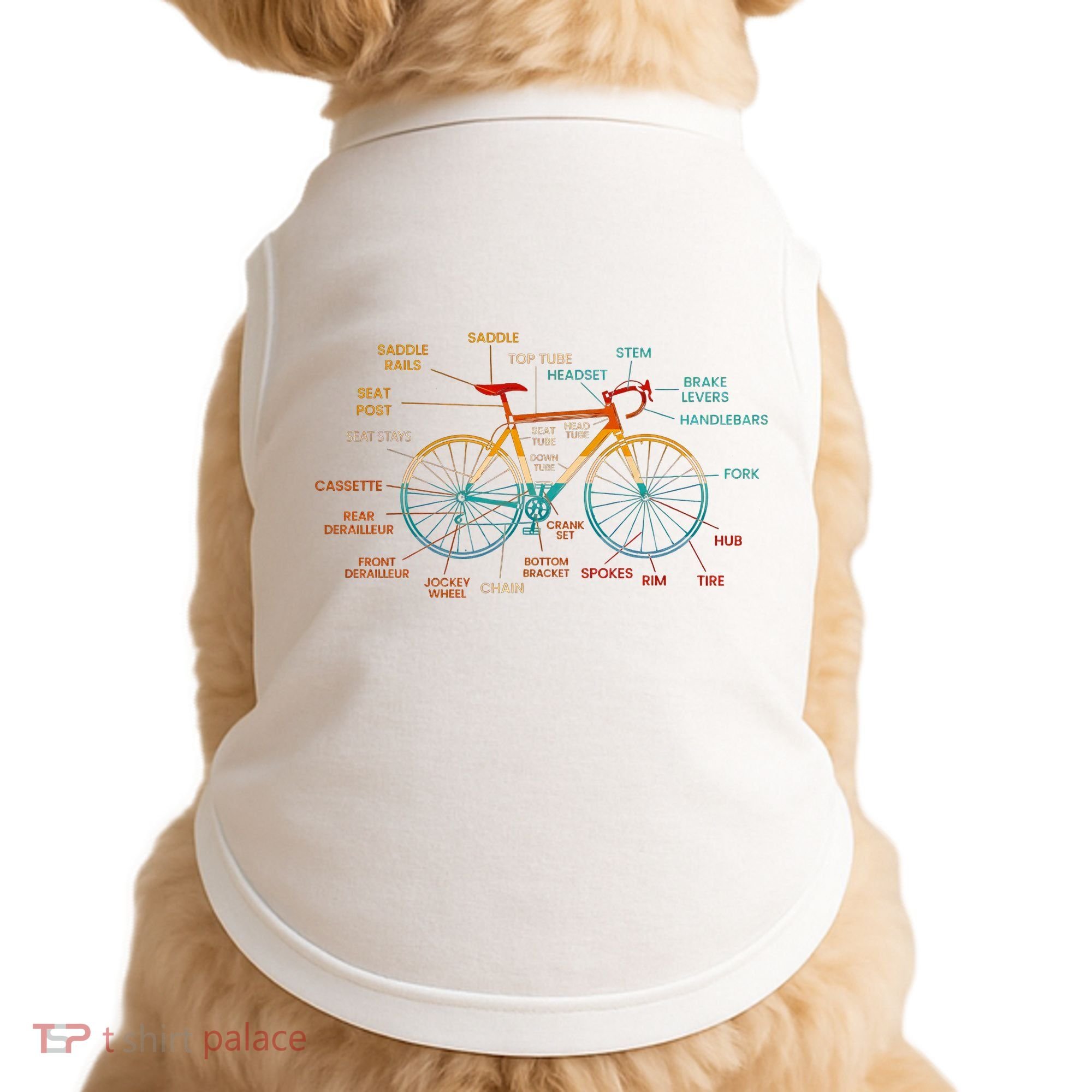 Bicycle Anatomy Funny Cycling Cute Biking Biker Doggie Tank