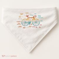 Bicycle Anatomy Funny Cycling Cute Biking Biker USA-Made Doggie Bandana thumb 0