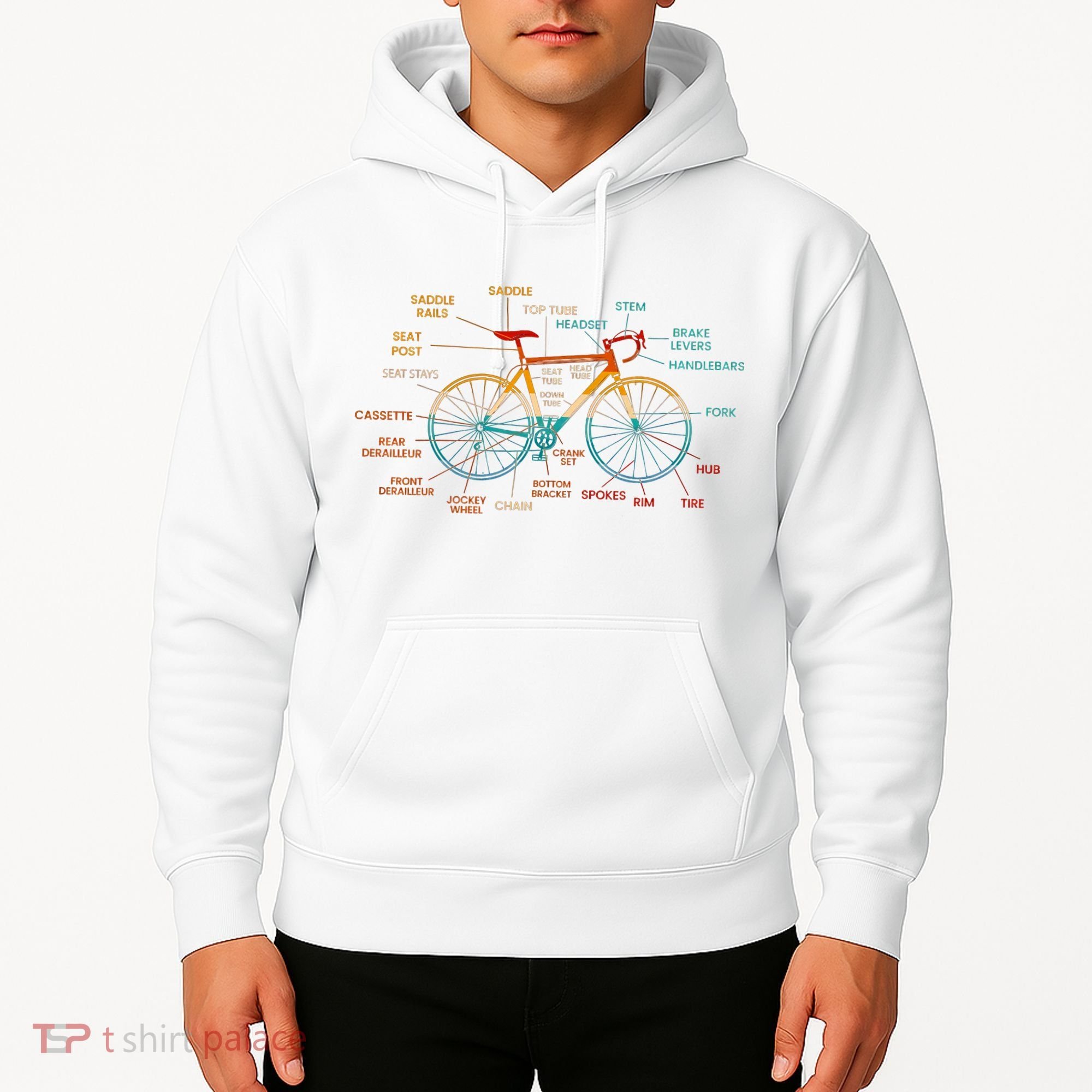 Bicycle Anatomy Funny Cycling Cute Biking Biker Hoodie