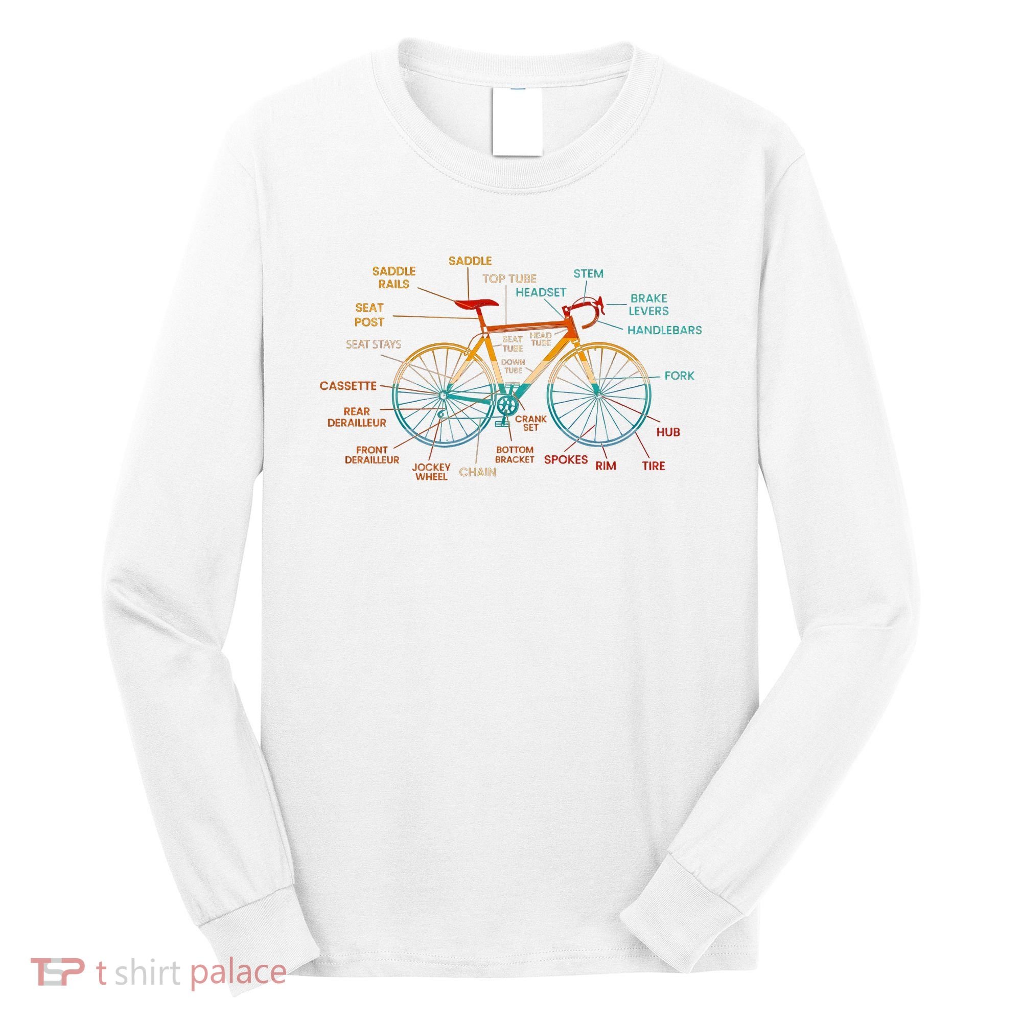 Bicycle Anatomy Funny Cycling Cute Biking Biker Long Sleeve Shirt