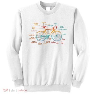 Bicycle Anatomy Funny Cycling Cute Biking Biker Sweatshirt