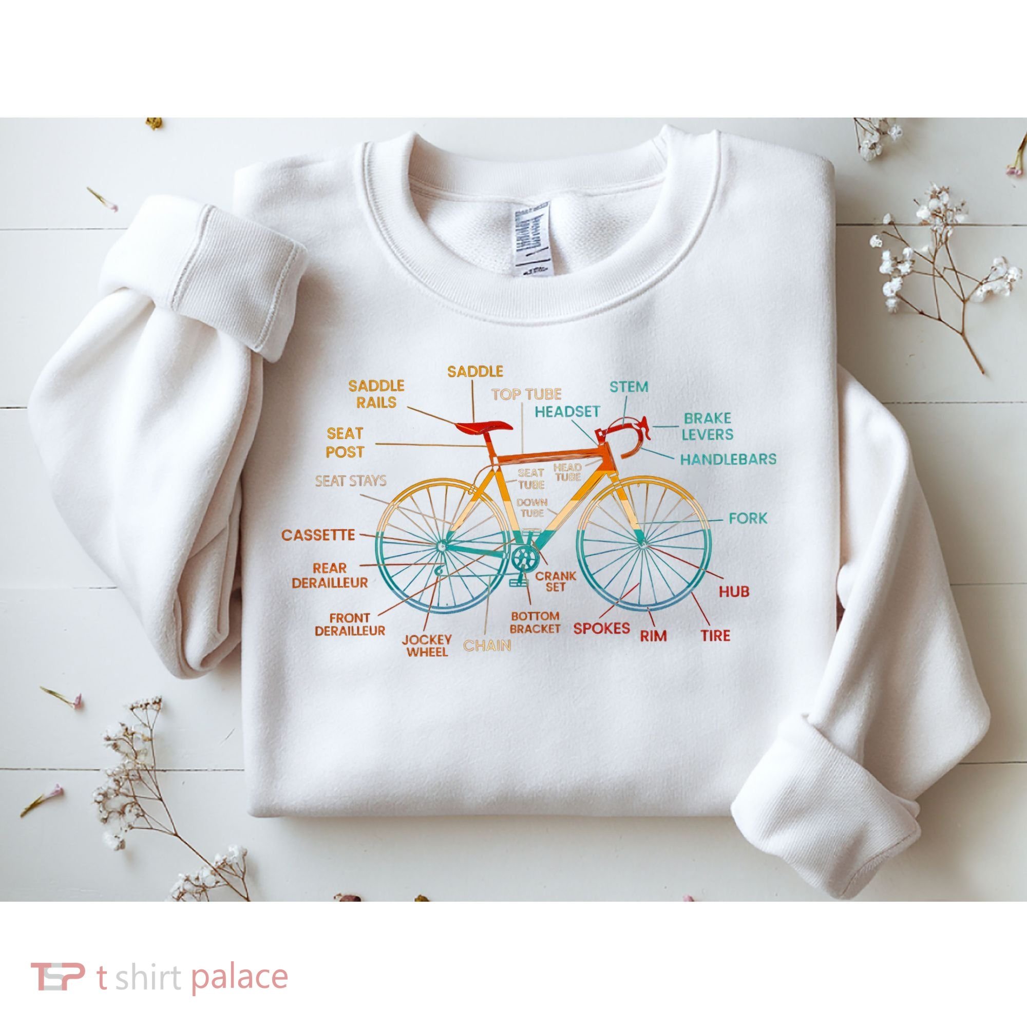 Bicycle Anatomy Funny Cycling Cute Biking Biker Sweatshirt