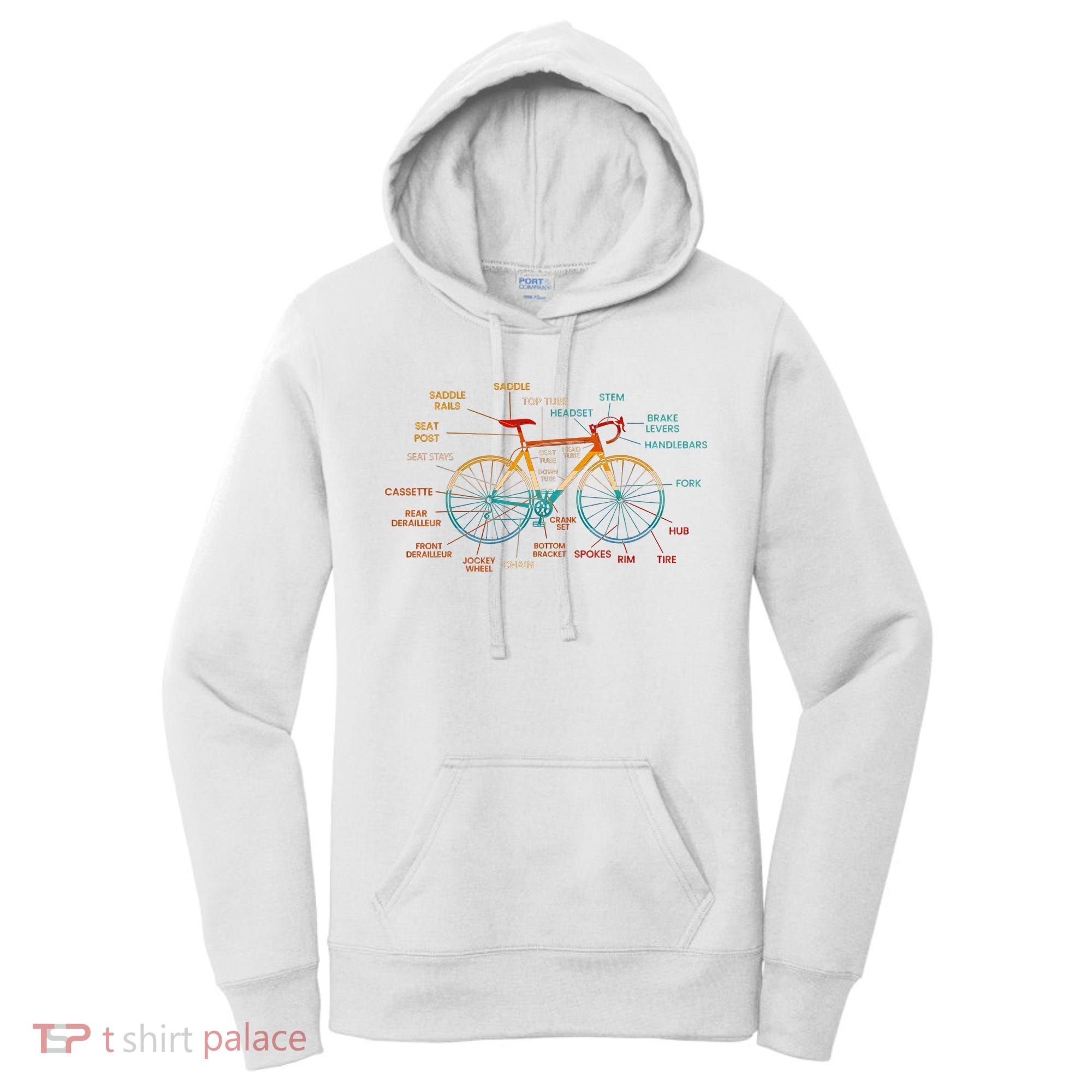 Bicycle Anatomy Funny Cycling Cute Biking Biker Women's Hoodie