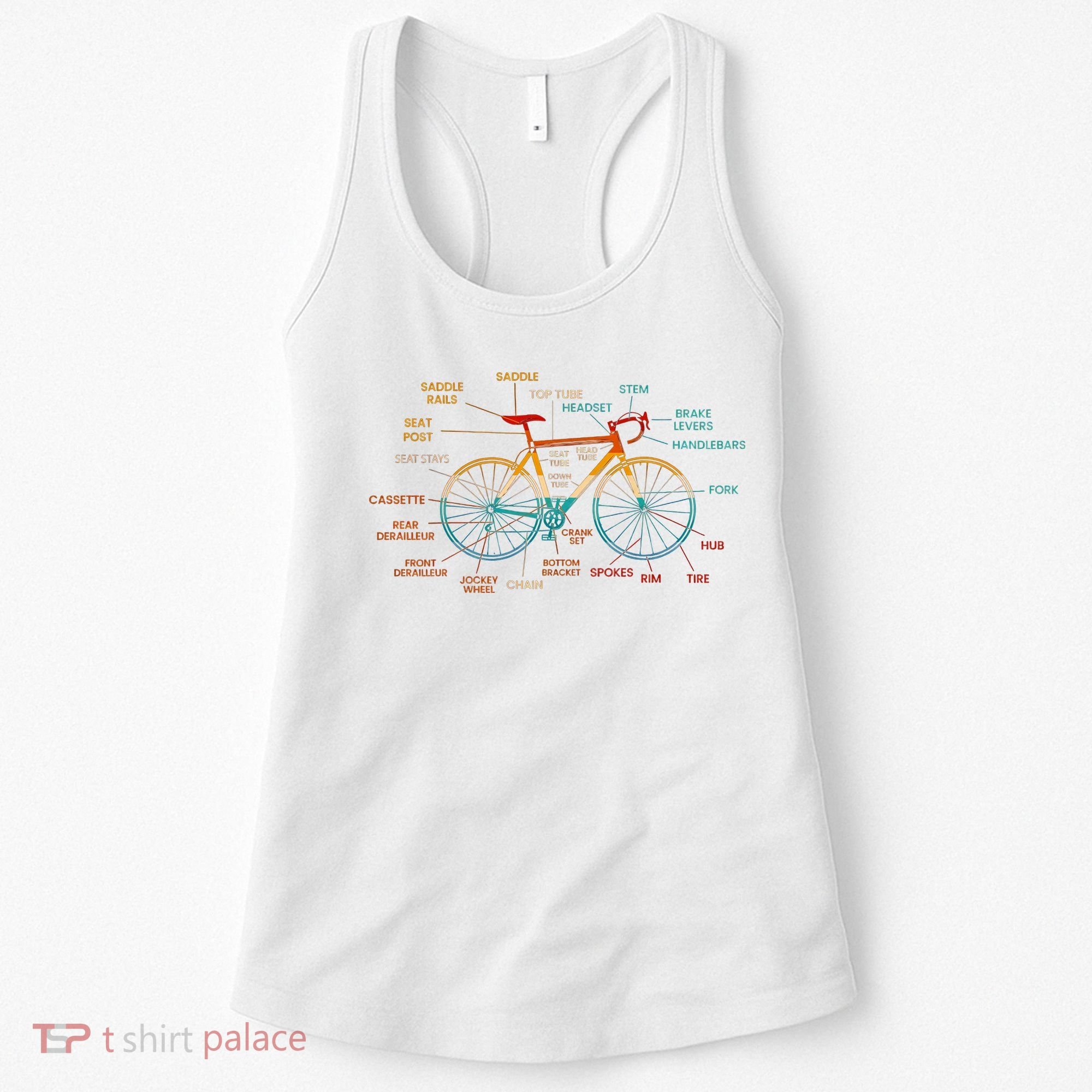 Bicycle Anatomy Funny Cycling Cute Biking Biker Women's Tank Top