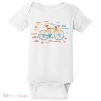 Bicycle Anatomy Funny Cycling Cute Biking Biker Baby Bodysuit thumb 0