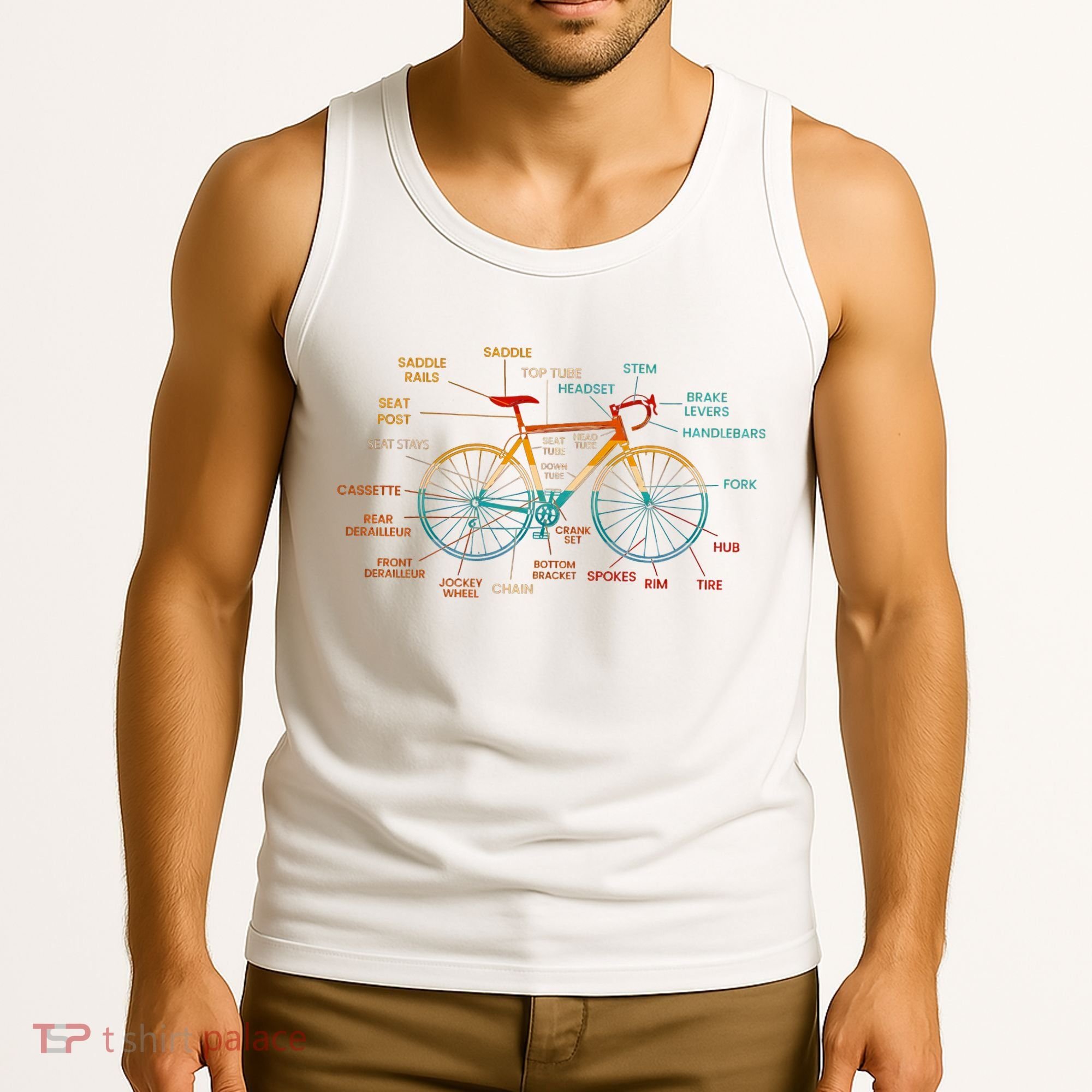 Bicycle Anatomy Funny Cycling Cute Biking Biker Tank Top