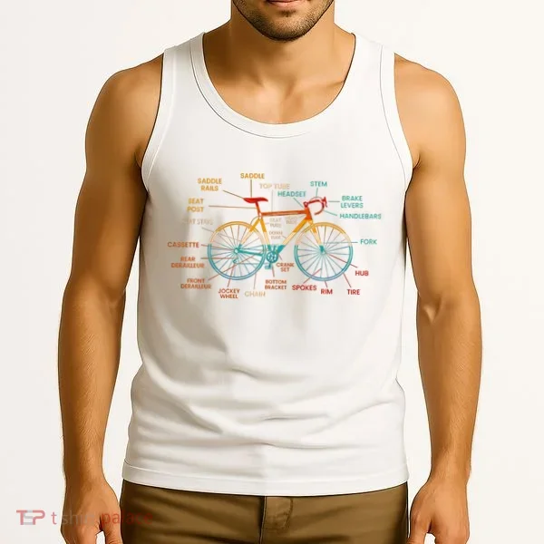 Bicycle Anatomy Funny Cycling Cute Biking Biker Tank Top