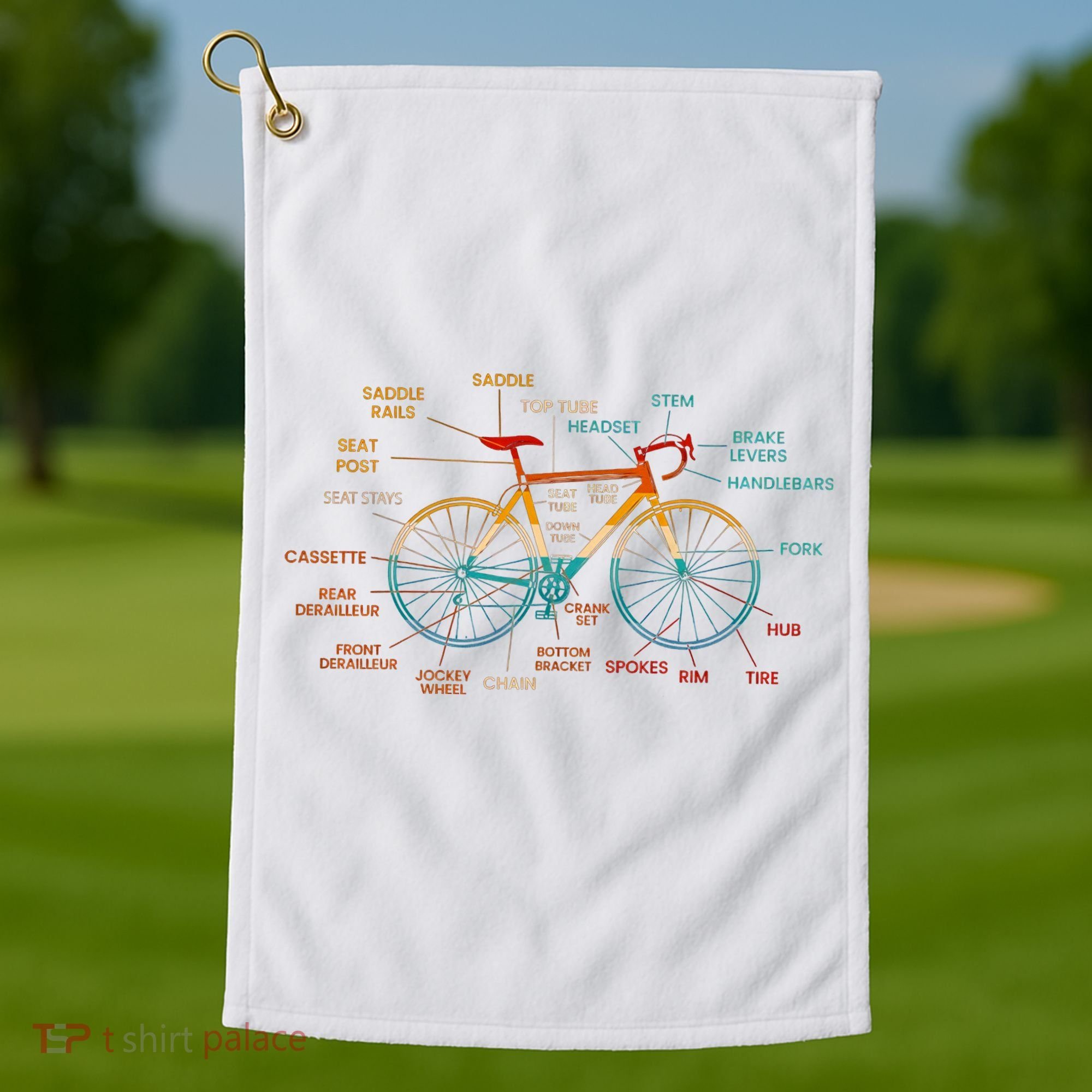Bicycle Anatomy Funny Cycling Cute Biking Biker Golf Towel