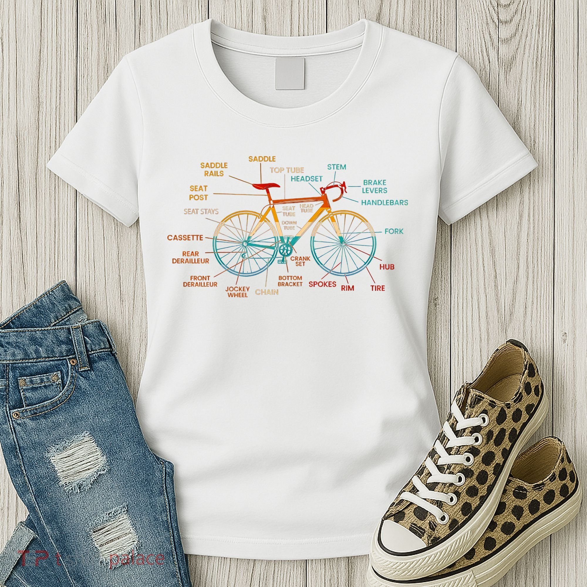 Bicycle Anatomy Funny Cycling Cute Biking Biker Women's T-Shirt