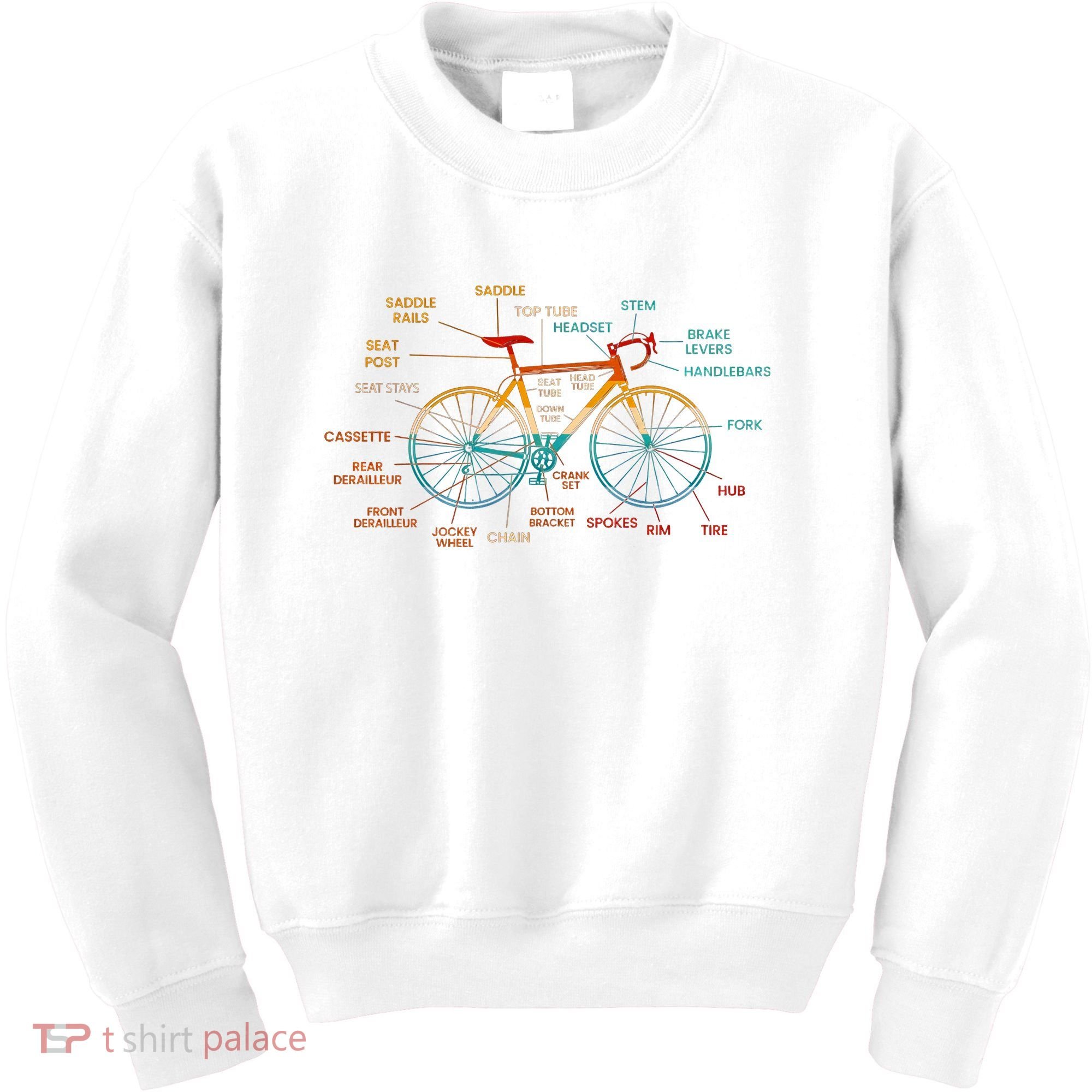 Bicycle Anatomy Funny Cycling Cute Biking Biker Kids Sweatshirt