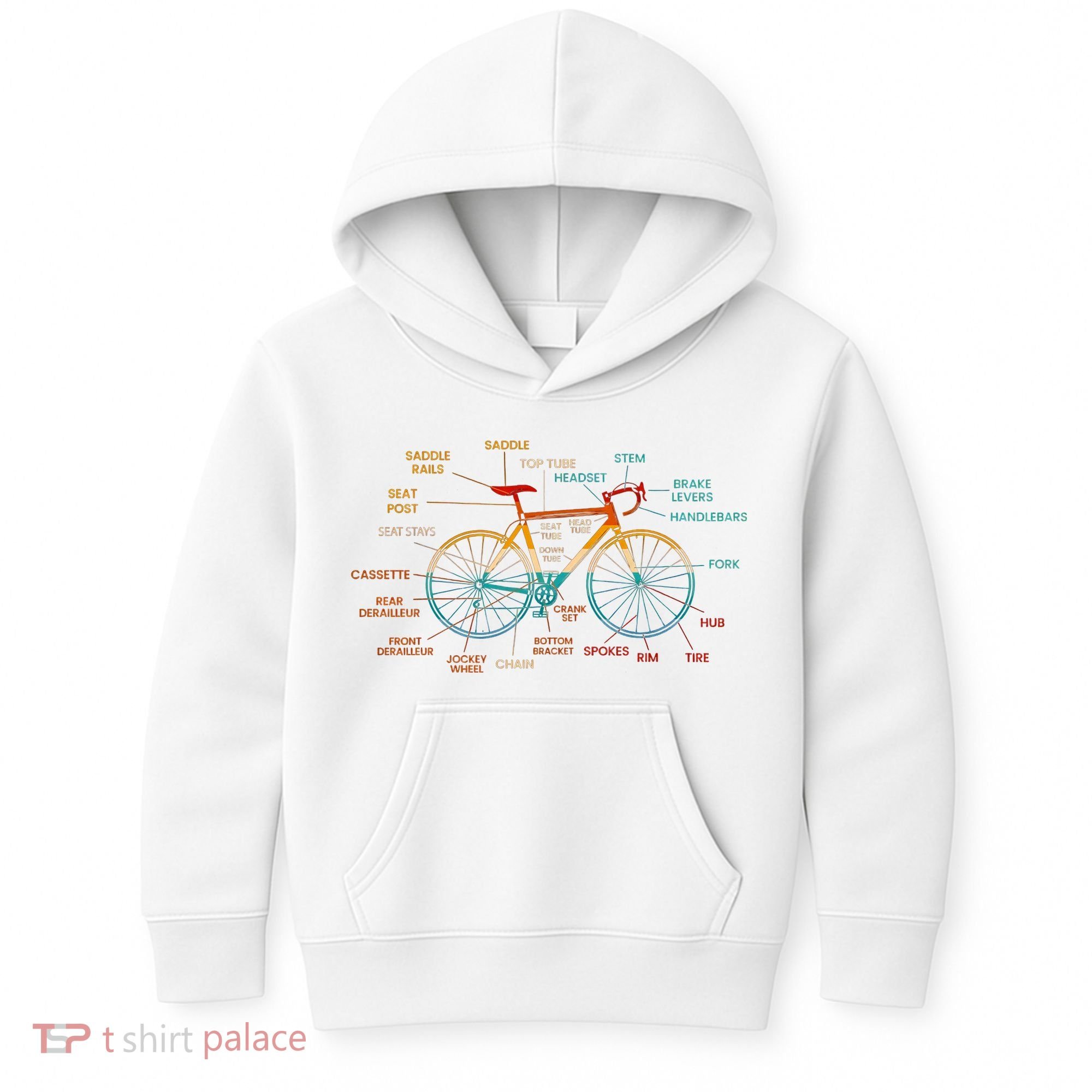Bicycle Anatomy Funny Cycling Cute Biking Biker Kids Hoodie