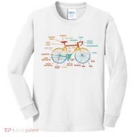 Bicycle Anatomy Funny Cycling Cute Biking Biker Kids Long Sleeve Shirt thumb 0