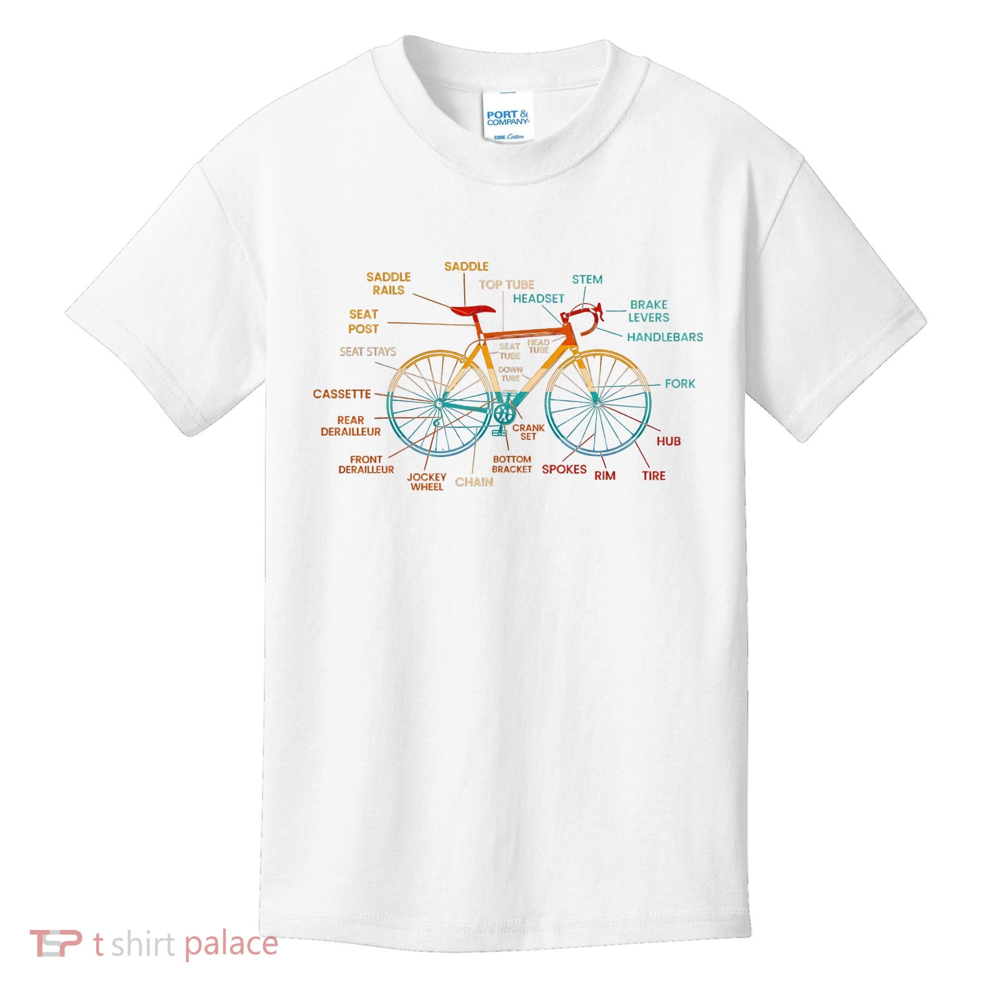 Bicycle Anatomy Funny Cycling Cute Biking Biker Kids T-Shirt