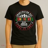 Black American Freedom Juneteenth Graphics Plus Size Shirts For Men Women Family T-Shirt thumb 3
