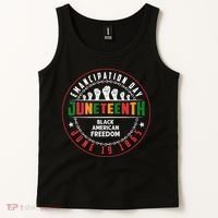 Black American Freedom Juneteenth Graphics Plus Size Shirts For Men Women Family Tank Top thumb 2