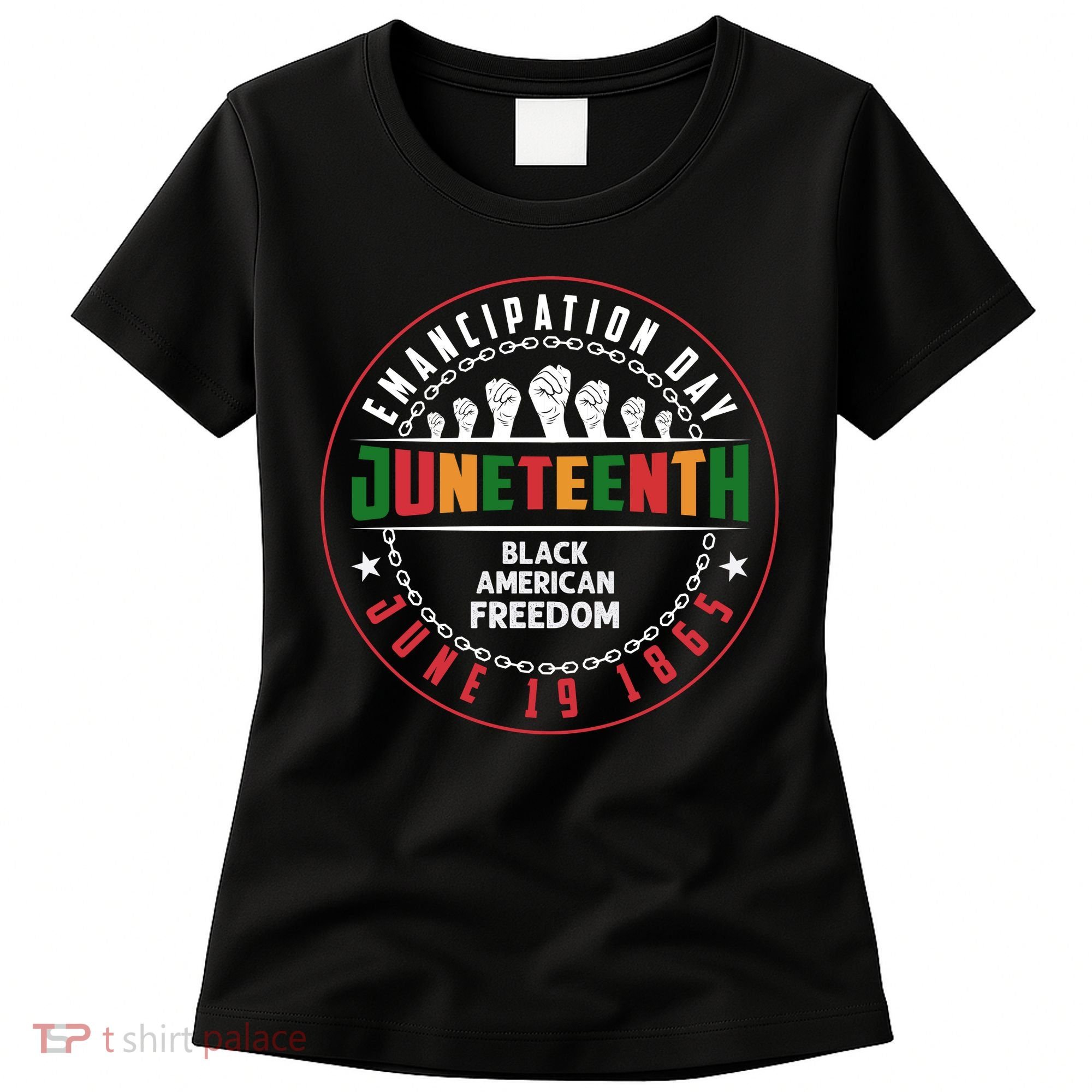 Black American Freedom Juneteenth Graphics Plus Size Shirts For Men Women Family Women's T-Shirt