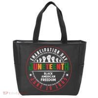Black American Freedom Juneteenth Graphics Plus Size Shirts For Men Women Family Tote Bag thumb 0