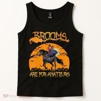 Brooms Are For Amateurs, Horse Riding Outfit Halloween Tank Top thumb 2